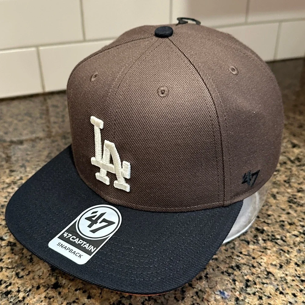 Los Angeles Dodgers '47 Captain Snapback Hat Brown Black 1955 World Series New